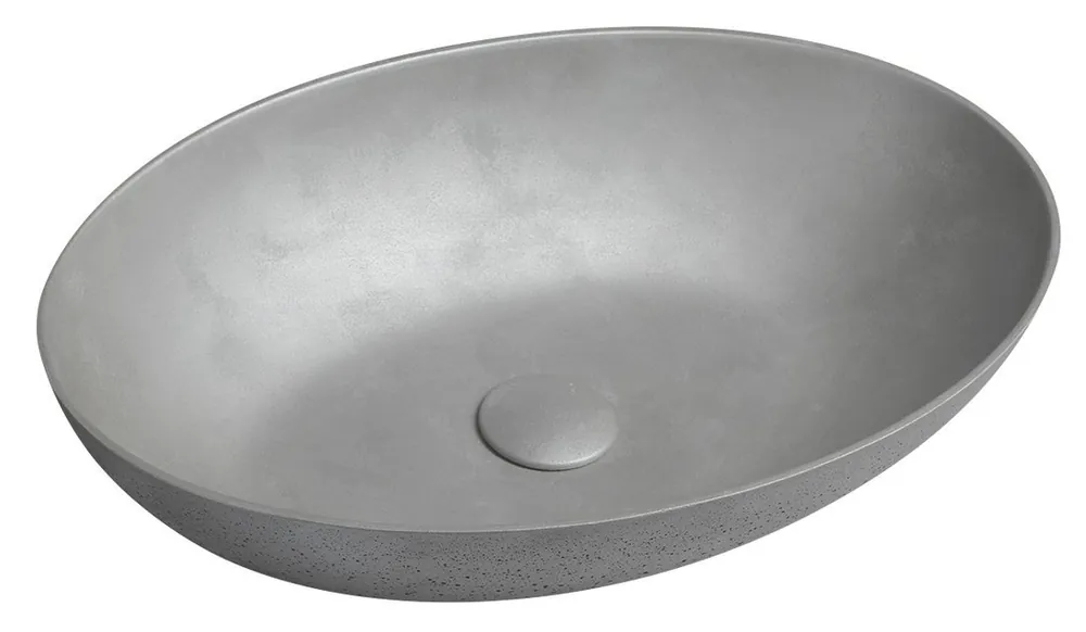 Must-Have SAPHO FORMIGO umyvadlová mísa 60 cm, bez přepadu, beton, matná stříbrná
