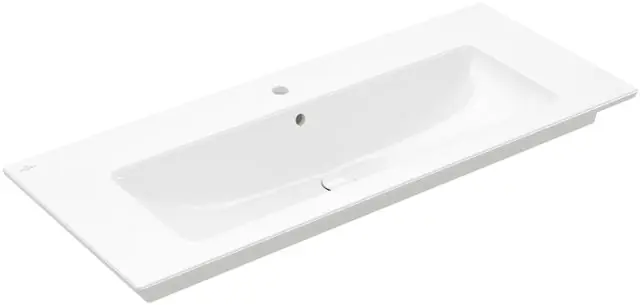 Vysoce Kvalitní VILLEROY & BOCH VERITY LINE umyvadlo 120 cm, s otvorem pro baterii a přepadem, CeramicPlus, alpská bílá