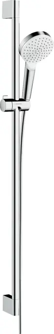 HANSGROHE CROMETTA 1JET sprchová souprava 3-dílná, ruční sprcha pr. 100 mm, tyč, hadice, EcoSmart, bílá/chrom Must-Have