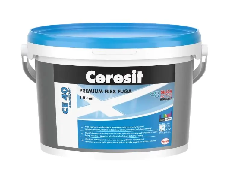 Ověřený CERESIT CE 40 AQUASTATIC flexibilní spárovací hmota pro spáry 1-8 mm, 5 kg, silver