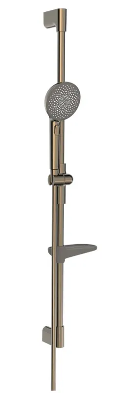 Zlevněný HANSA AURELIA sprchová souprava 4-dílná, ruční sprcha pr. 110 mm, 3 proudy, tyč, hadice, mýdlenka, broušený bronz