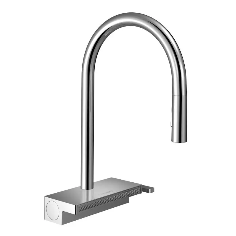 Aktuální HANSGROHE AQUNO SELECT M81 dřezová baterie, s vytahovací sprškou a plochým sprchovým proudem, chrom