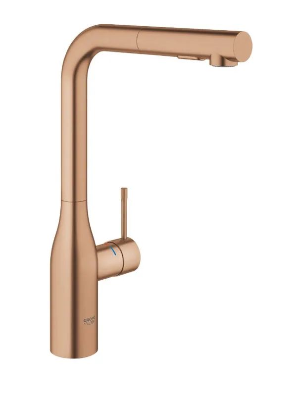 Originální GROHE ESSENCE NEW dřezová baterie, s vytahovací sprškou, kartáčovaný warm sunset