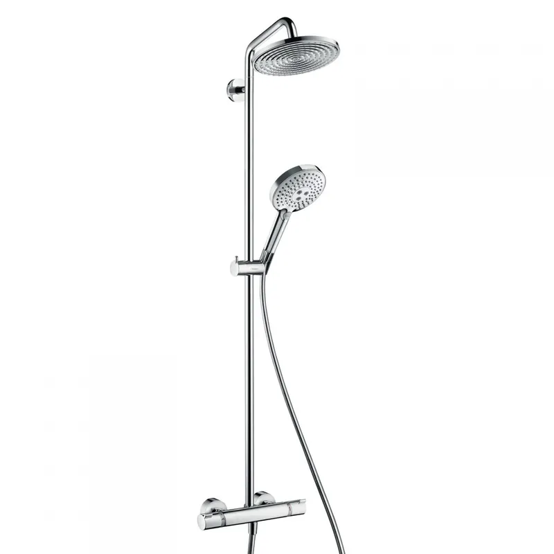 Přímo Od Výrobce HANSGROHE RAINDANCE S SHOWERPIPE sprchový set s termostatickou baterií, horní sprcha, ruční sprcha se 3 proudy, tyč, hadice, chrom