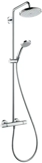 Dokud Zásoby Vydrží HANSGROHE CROMA SHOWERPIPE 220 sprchový set s termostatickou baterií, horní sprcha, ruční sprcha se 4 proudy, tyč, hadice, chrom