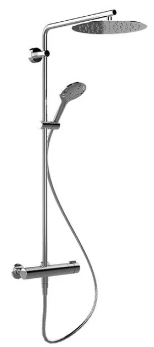 Akční Nabídka LAUFEN TWINPLUS sprchový set s termostatickou baterií, horní sprcha, ruční sprcha se 3 proudy, tyč, hadice, chrom