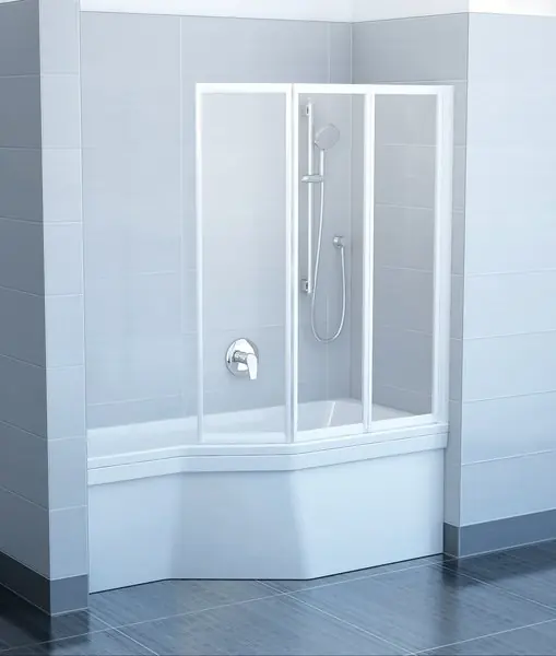 Omezená Nabídka CONCEPT 50 VS3 vanová zástěna 130x140 cm, skládací, bílá/plast santro
