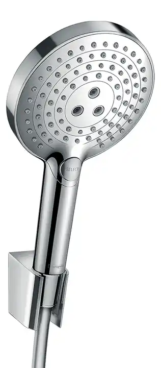 Cenově Výhodný HANSGROHE RAINDANCE SELECT S 120 3JET sprchová souprava 3-dílná, ruční sprcha pr. 125 mm, 3 proudy, hadice, držák, chrom