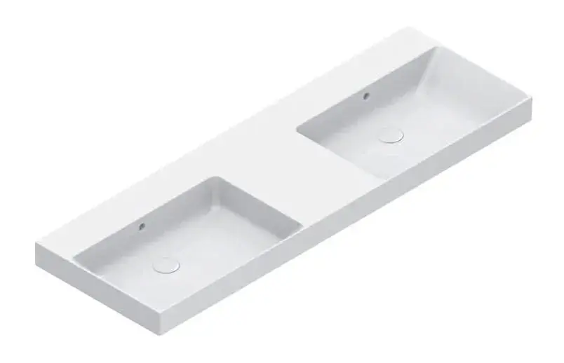 CATALANO ZERO dvojumyvadlo 150 cm, s přepadem, Cataglaze+Silver Titanium, lesklá bílá Nejprodávanější