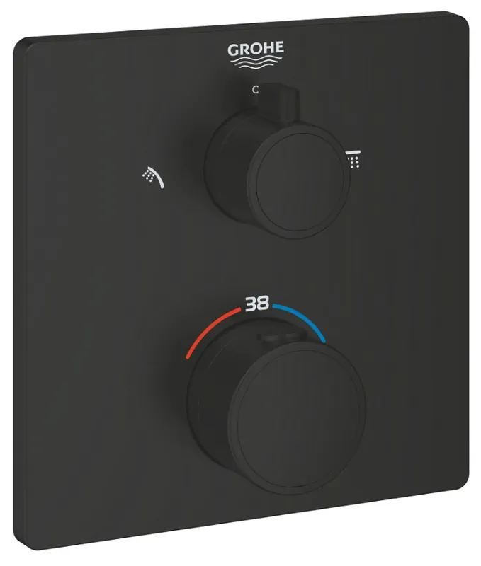 Originální GROHE GROHTHERM podomítková termostatická baterie, pro 2 spotřebiče, matte black