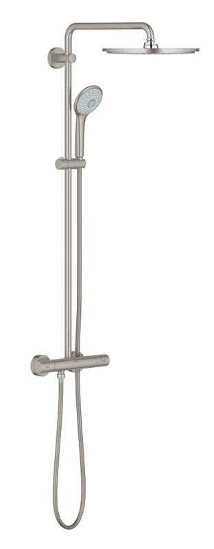 Cenový Hit GROHE EUPHORIA SYSTEM 310 sprchový set s termostatickou baterií, horní sprcha, ruční sprcha se 3 proudy, tyč, hadice, supersteel