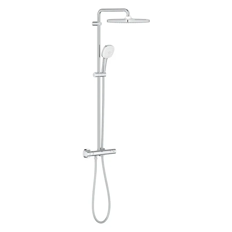 Vysoce Kvalitní GROHE TEMPESTA SYSTEM 250 CUBE sprchový set s termostatickou baterií, horní sprcha, ruční sprcha se 2 proudy, tyč, hadice, Water Saving, chrom