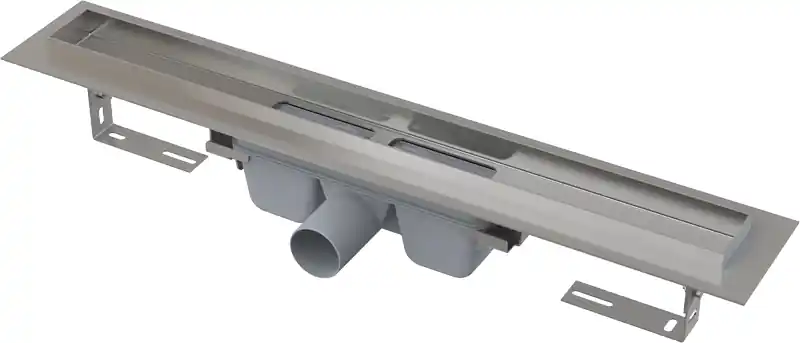 Tovární Cena CONCEPT 100 PROFESSIONAL sprchový žlab 750 mm, do prostoru i ke stěně, boční odtok DN 50, bez roštu, PP/nerez ocel