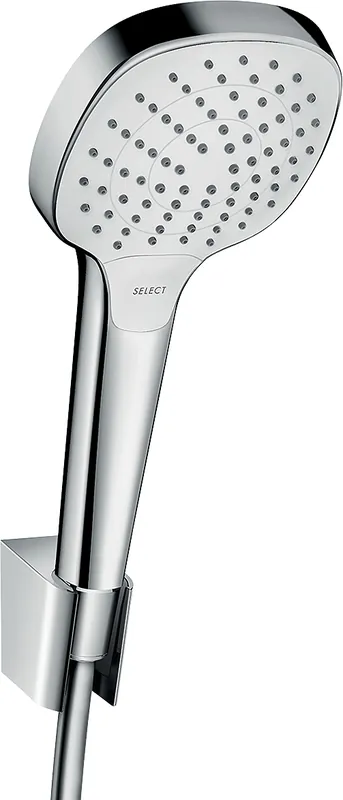 HANSGROHE CROMA SELECT E VARIO 3JET sprchová souprava 3-dílná, ruční sprcha 110x110 mm, 3 proudy, hadice, držák, bílá/chrom Vysoce Kvalitní