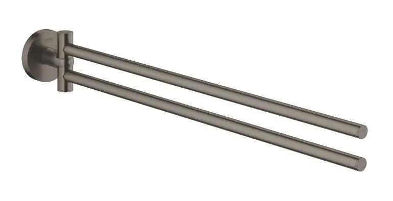 GROHE ESSENTIALS držák ručníků 439 mm, dvojramenný, kartáčovaný hard graphite Nakupujte Hned