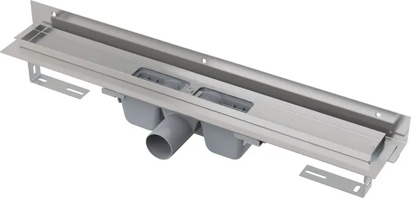 Cenový Hit CONCEPT 100 FLEXIBLE sprchový žlab 1050 mm, ke stěně, boční odtok DN 50, bez roštu, PP/nerez ocel