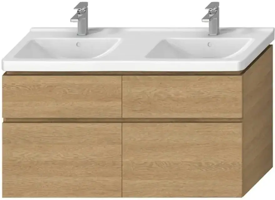 JIKA CUBITO PURE skříňka pod dvojumyvadlo 128x46,7x68,3 cm, 4 zásuvky, Push-open, dub Cenová Bomba