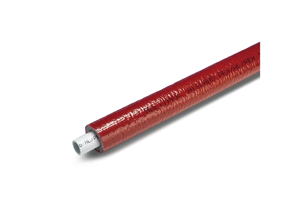 Značkový Blansol izolovaná vícevrstvá trubka Pex/Al/Pex 32×3 mm hliníkoplast (balík má 25 m) - červená