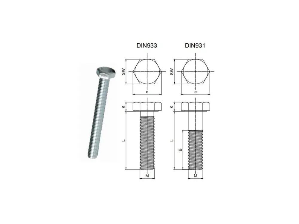 Nová Kolekce Šrob metrický M10x40mm DIN933 8,8 ZB