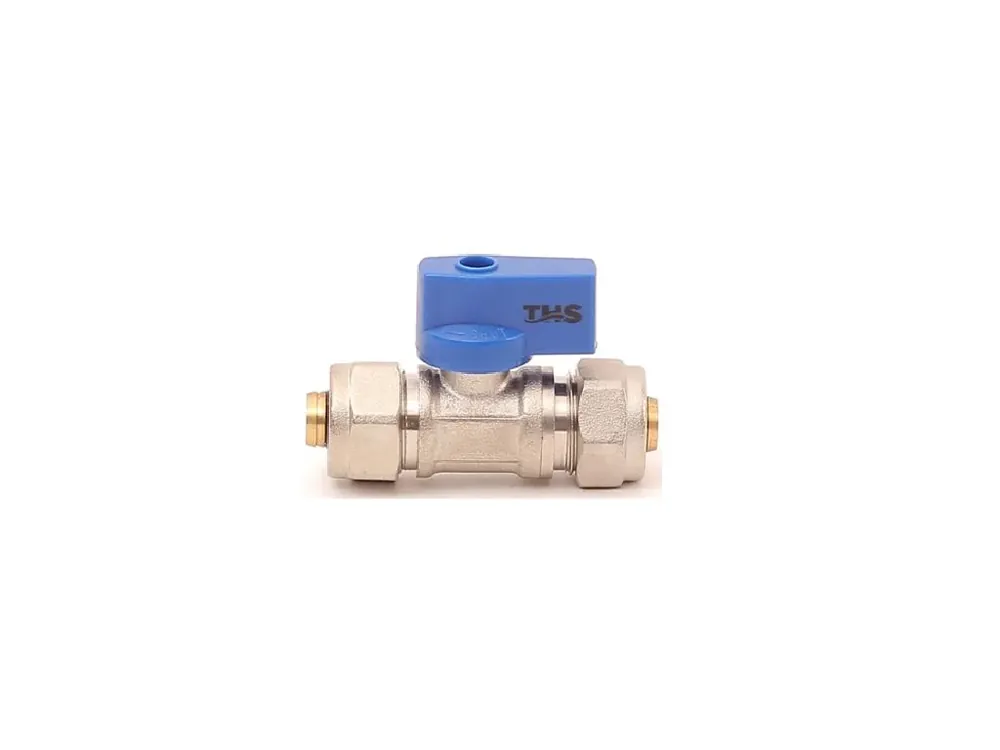 Mini kulový ventil pro pex-al-pex 16x16 FF, modrá páka Sleva