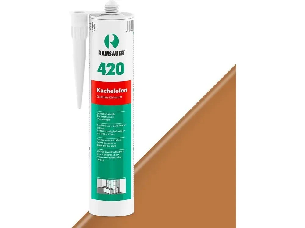 Kamnářský spárovací akrylový tmel Ramsauer KACHELOFEN 420 (Barva 14 siena) vysokoteplotní akryl - 310ml Finální Výprodej