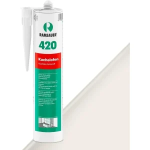 Dokud Zásoby Vydrží Kamnářský spárovací akrylový tmel Ramsauer KACHELOFEN 420 (Barva 1 perleťová bílá) vysokoteplotní akryl - 310ml