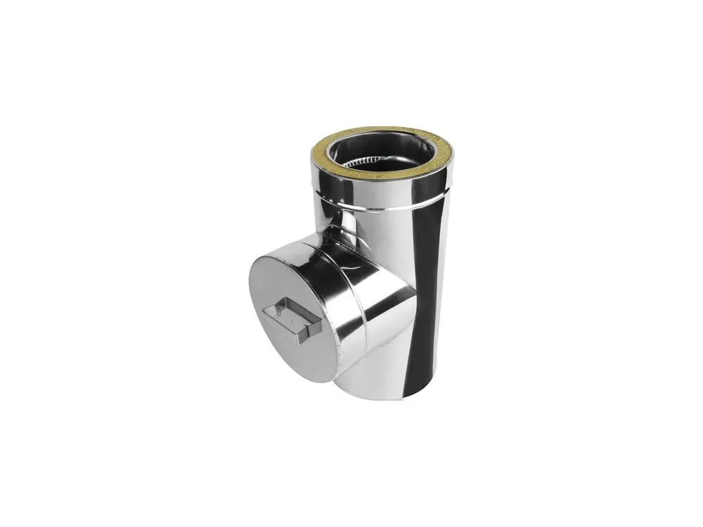 Aktuální Tříplášťový (třívrstvý) nerezový izolovaný čistící díl se záslepkou - průměr 450/550 mm, tloušťka stěny roury 0,6 mm, kouřovod