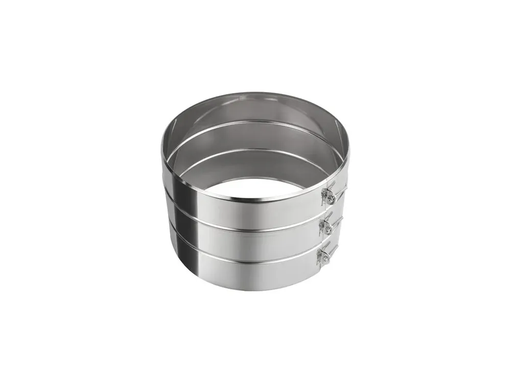 Spona nerezového izolovaného tříplášťového (třívrstvého) komína - průměr 200/260 mm, tloušťka stěny trubky 0,6 mm, kouřovod Sleva
