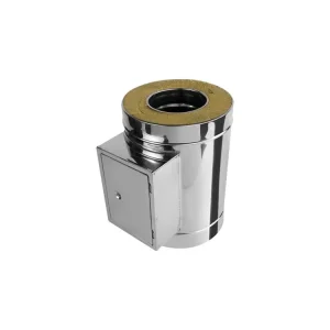 Tříplášťový (třívrstvý) nerezový izolovaný čistící díl s dvířky 140x140 mm - průměr 250/350 mm, tloušťka stěny roury 0,6 mm, kouřovod Cenová Bomba