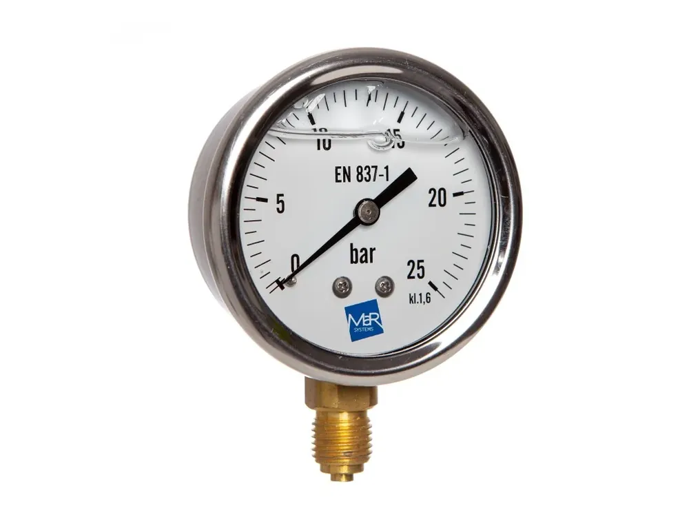 Zlevněný manometr P300 / 304 G 0/25bar, G1/4B spodní přip.+ glycerinové plnění