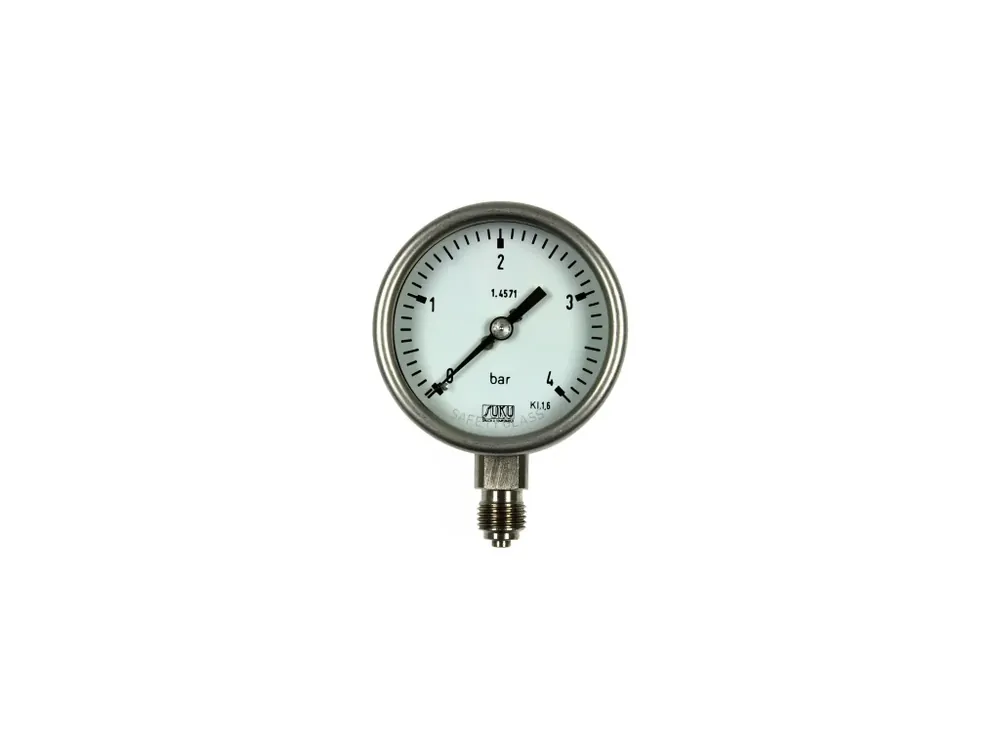 Nerez manometr 2035, průměr 63mm, 0/10bar, spodní př., bez glycerinu, G1/4" Poslední Šance