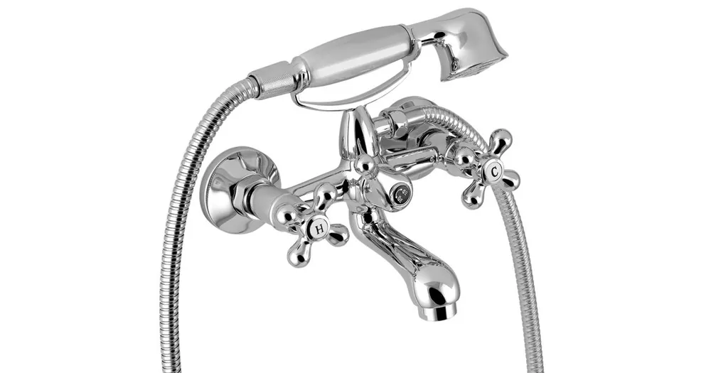Vanová nástěnná baterie s příslušenstvím, chrom - 99121,0 Rychlé Dodání