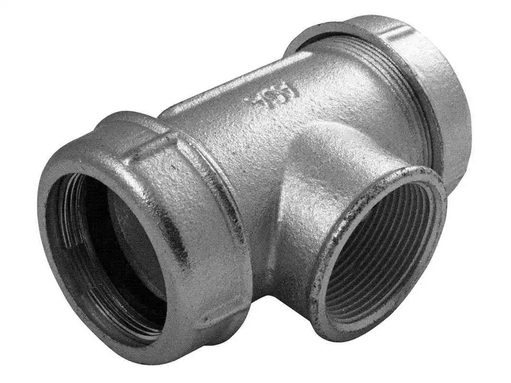 Cenová Bomba T-kus TK 1/2" s vnitřním závitem pro ocelové a PE trubky, pozink ( 19,3 - 22mm )