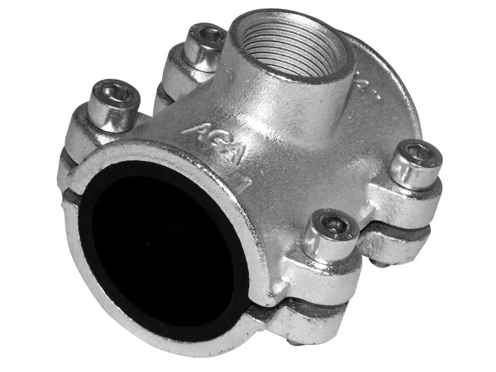 Třmen s odbočkou OBD 1"x1/2" s vnitřním závitem pro ocel. trubky, pozink ( 33,3 - 34,2mm ) Jen Po Omezenou Doba